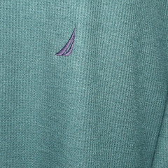 Nautica Sleepwear Men’s Green Waffle Knit Crew-Neck Long Sleeve T-Shirt M