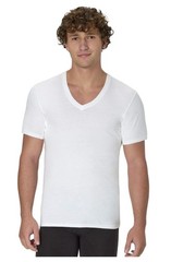 Men’s Sweat Block Undershirt, Underarm Sweat Blocking Tee, White V-Neck T-Shirt