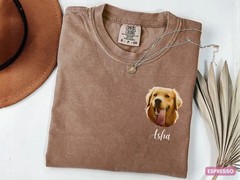 Custom Pet Portrait Comfort Tee Personalized Dog Cat Photo
