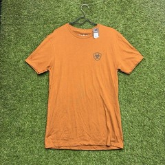 Ariat Simple Seal Shirt Mens Medium Short Sleeve Forest Badge Orange 10058887