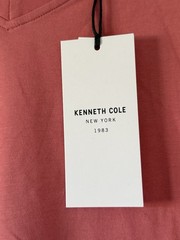Kenneth Cole Large Knit V-Neck T-Shirt Vintage Rose Soft $49