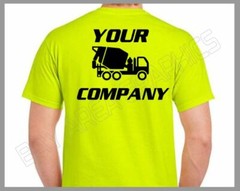 HI-VISIBILITY T-SHIRT SAFETY YELLOW DESIGN/LOGO FRONT&BACK BLACK DESIGN
