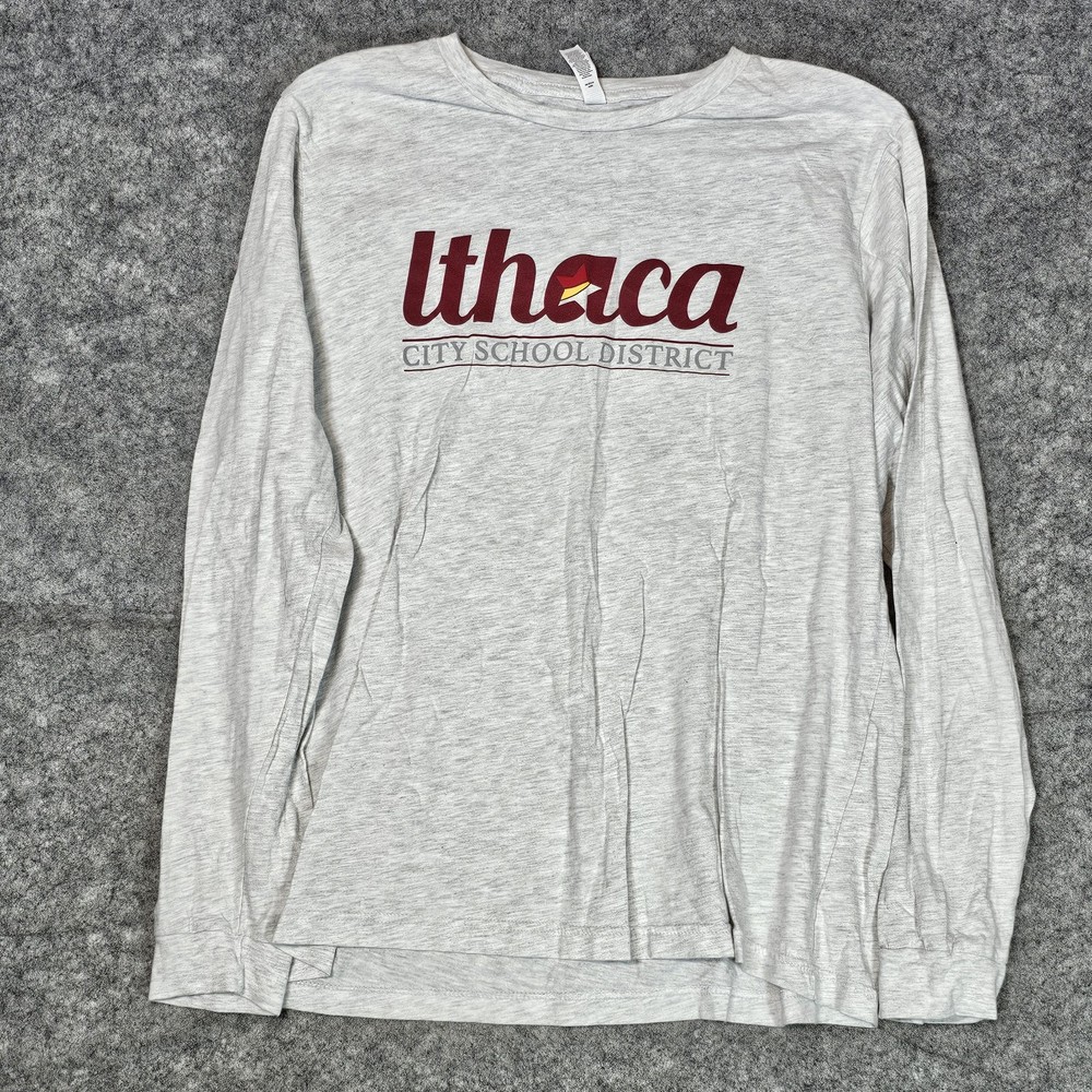 Ithaca City School District Graphic T Shirt Adult XL Gray L/S 6,000+ Thinkers