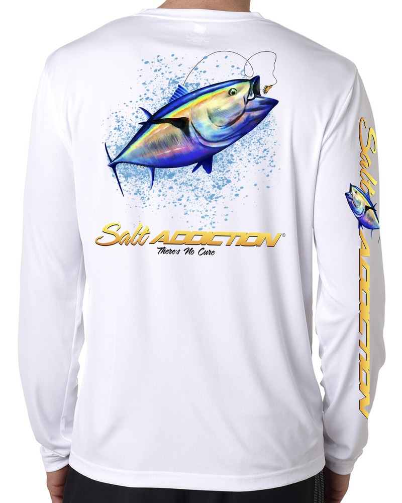 Salt Addiction t shirt long sleeve performance microfiber fishing uv 50+ Tuna
