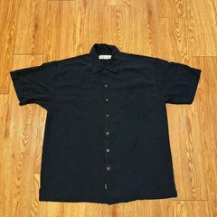 Tommy Bahama Men’s Shirt Button Up Silk Embroidered Tiger Black Size Large