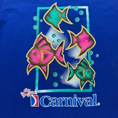 Vintage 90s The Fun Ships Carnival Cruise Fish Single Stitch Shirt Made Medium