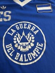 Rare Vintage 2005 Adidas EL SALVADOR Originals Football Polo Shirt Medium Blue