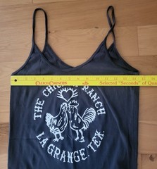 La Grange Texas Medium Chicken Ranch Spaghetti Strap T Shirt NWOT