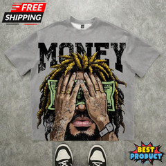 Oversized Hip Hop Graphic T Shirt Dollar Money Print Streetwear Tee Top for Men
