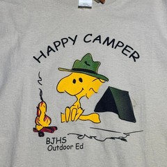 Gildan Happy Camper Snoopy Woodstock BJHS Outdoor Ed T-Shirt