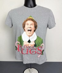 ELF Christmas Need Hugs Shirt Size Mens Small Gray