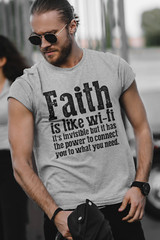 Faith Is Like WiFi, Inspirational t-shirt, Religious clothing, Christian Shirt,
