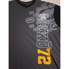 Ecko Unltd Mens 4XB T-Shirt Gray Black Graphic Rhino Logo V-Neck Big & Tall 4XL