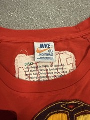 Vintage Nike Sportswear Diski Mens XL Red Ombre Graphic Soccer Raglan Crew Tee