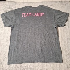 Fishing For A Cure Breast Cancer Awareness T-Shirt Size Large Gray Cotton Blend