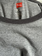 Hanes X-Temp Men’s Long Sleeve Colorblock T-Shirt Gray XL Cotton Blend