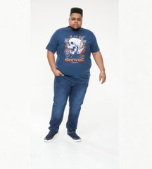 D555 Duke Big Mens Printed T-Shirt Skull Print 2XL3XL 4XL 5XL 6XL 7XL 8XL 601604