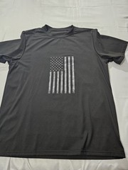Black Light Weight Moisture Wickened Patriotic T-Shirt Size Large