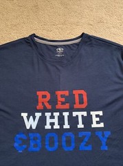 NEW AW DriWorks RED WHITE & BOOZY Performance T Shirt Tee NAVY BLUE LARGE MS $40