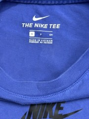 The Nike Tee Long Sleeve Just Do It 2 Sided Logo Ribbed Cuffs SMALL Royal Blue