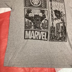 Black Panther Wakanda Gray Black Graphic T-Shirt Marvel L