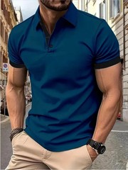 Men’s Breathable Summer Stripe Polo Shirt Stylish Lightweight Casual Top Wear