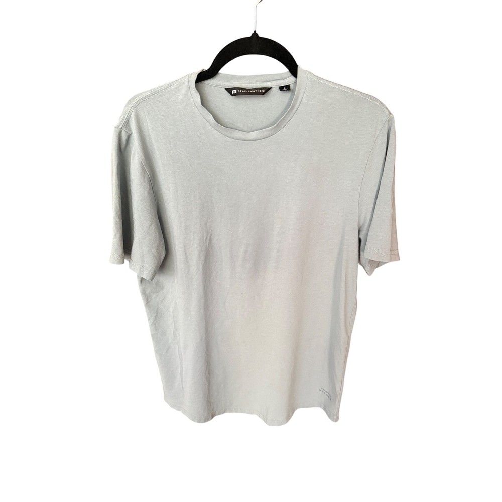 TravisMathew Mens Small Light Blue Gray Short Sleeve Crew Neck T-Shirt