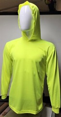 Hi Visibility Long Sleeve Safety Hoodie Shirt , Quick Dry Polyester Birdeye mesh
