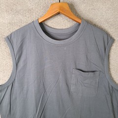 Boulder Creek Shirt Mens 2XL Big Gray Cotton Pocket Muscle Tank Top Sleeveless