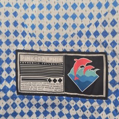 Pink Dolphin Mens T Shirt M White Blue Graphic Mesh Streetwear Dolphin Print