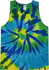 Unisex Tie Dye Tank Top Sleeveless 100% Cotton Summer Beach Shirt Hand Dyed
