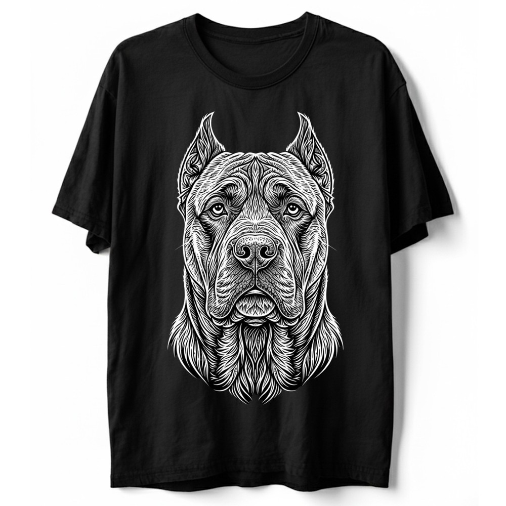 Cane Corso T-Shirt Line Art Dog Portrait Mastiff Lover Graphic Tee Shirt S-5XL