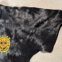 Killer Acid Men’s Black Gray Yellow Cotton Tie Dye Sun Graphic T-Shirt Size M