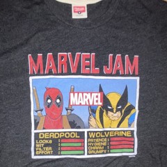 Marvel Deadpool Wolverine Men’s Black T-Shirt Size M Poly Cotton Rayon
