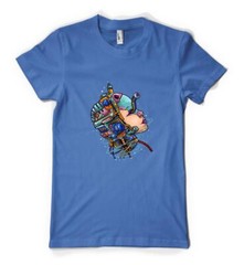 Bright Colourful Metallic Robot Skull Android Personalised Unisex Adult T Shirt