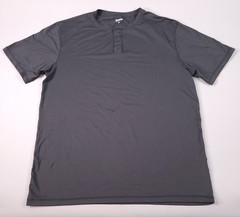 Quince Mens Tee Shirt Size XL Black 3 Button Henley Stretch Comfort Style S/S