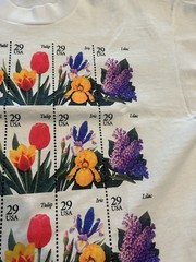 Vintage Flower T-shirt Size Large 90s 80s Stamp USPS Postal Service USA White