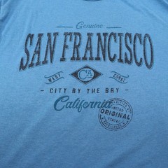 San Francisco Graphic T-Shirt Tourist Tee Blue (see photo for flaw)