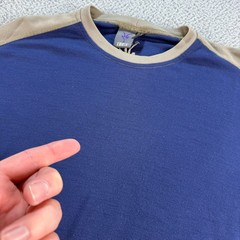 Ibex Superwashed Merino Wool Long Sleeve Shirt Men’s Large L Top Blue Hiking USA