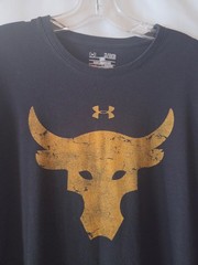 Under Armour HeatGear Men’s Project Rock Brahma Bull T-Shirt Loose Fit Black XL