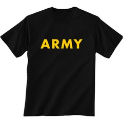 Black ARMY Short Sleeve T-Shirt with gold print – Adult Small to 5X