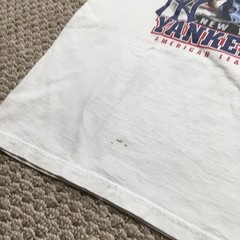 Vintage Yankees Braves 1999 World Series T-Shirt Mens XL Cropped White Lee 1990s