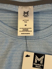 New Men’s Members Mark Medium Blue Active Tee NWT Free Shipping