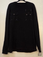 Vintage Coogi 1969 Black Long Sleeve Crew Neck Pocket Knit Cotton Shirt Men’s XL