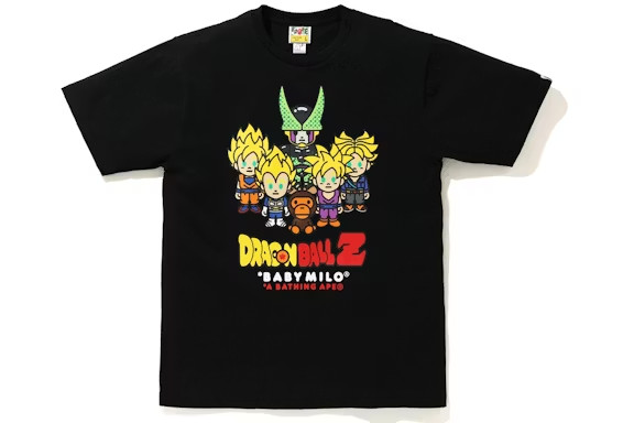BAPE x Dragon Ball Z Baby Milo Super Saiyan & Cell Tee Black Size Large