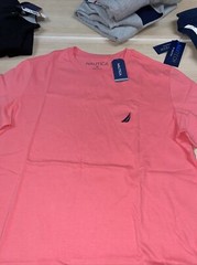Nautica Mens Solid Crewneck T-Shirt Teaberry Short Sleeve Size XL