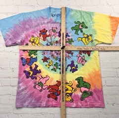Grateful Dead Men’s Spiral Bears Tie Dye T-shirt Size Medium Liquid Blue