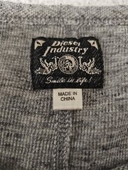 Diesel Industry Henley Stitched Nobel Gray Woven Long Sleeve Shirt SZ Large