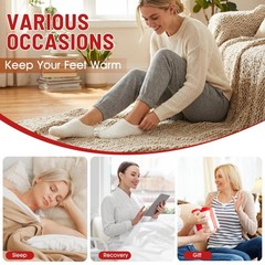 4 Pairs Slipper Socks for Women, Grippers Non Slip Fuzzy Socks with Grip Hosp…