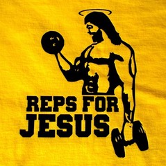 gym tee T-shirt tshirt body building REPS FOR JESUS F weight training lifting